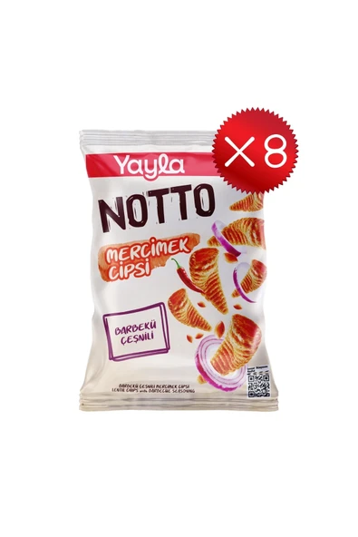Yayla Notto Barbekü Çeşnili Mercimek Cipsi 55 g x8 ürün görseli 1