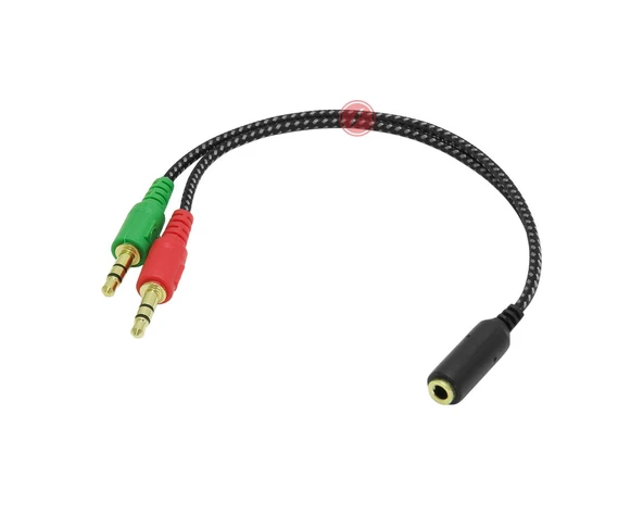Frisby Fa-6624Ac 2X3.5Mm Stereo Erkek - 4 Pin 3.5Mm Stereo Dişi Y Kablo ürün görseli 1