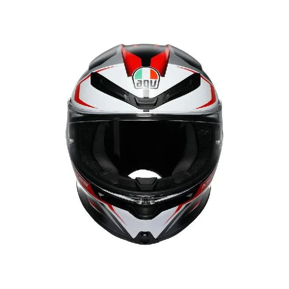 AGV KASK K6 S KARVE MATT BLACK WHITE RED - Resim 4