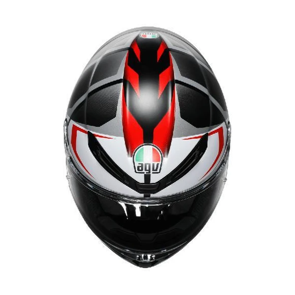 AGV KASK K6 S KARVE MATT BLACK WHITE RED - Resim 7