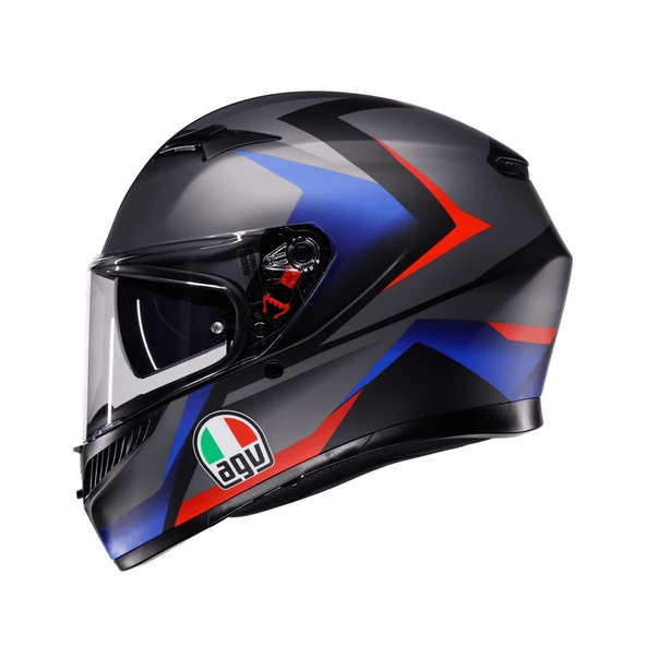 AGV K3 MPLK STRIGA MATT BLACK BLU RED KAPALI KASK ürün görseli 1