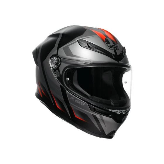 AGV KASK K6 S KARVE MATT BLACK GREY RED - Resim 2
