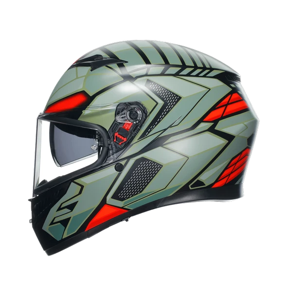 AGV KASK K3 MPLK DECEPT MATT BLK GREEN RED KASK ürün görseli 1