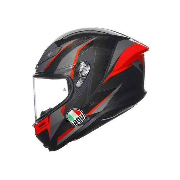 AGV K6 S SLASHCUT BLACK GREY RED KASK ürün görseli 1