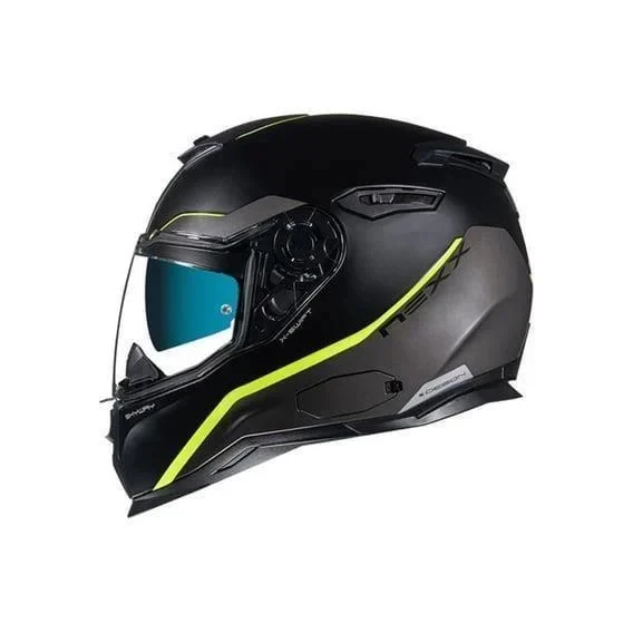 NEXX SX.100 SKYWAY BLACK NEON  SARI MAT KASK ürün görseli 1