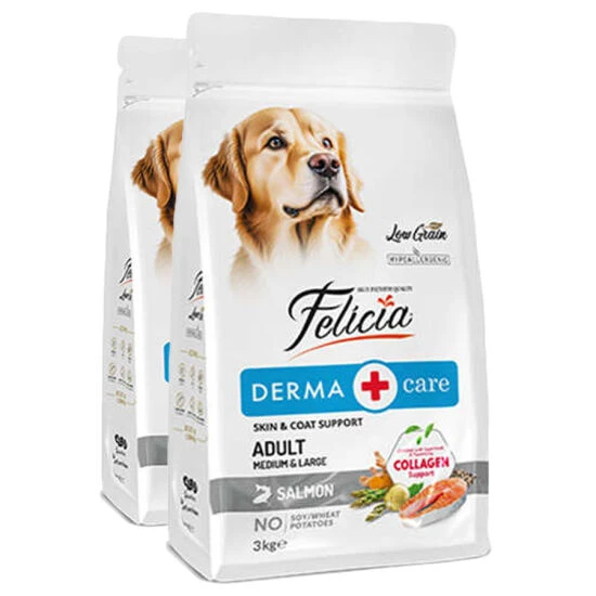 Felicia Hipoalerjenik Somonlu Düşük Tahıllı Yetişkin Köpek Maması 3kg x 2 Adet ürün görseli 1