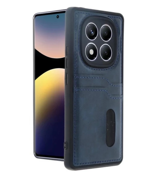 Xiaomi Redmi note14 4G Kartvizitli Deri kılıf-Lacivert ürün görseli 1