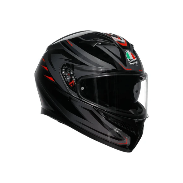 AGV K3 SYTH BLACK RED KAPALI KASK - Resim 2