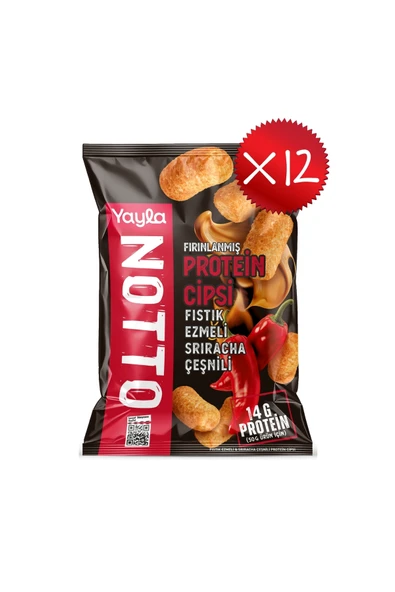 Yayla Notto Fıstık Ezmeli ve Sriracha Çeşnili Protein Cipsi 50 g x12 ürün görseli 1