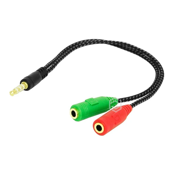 Frisby Fa-6632Ac 2 X 3.5Mm Stereo Dişi - 4Pin 3.5Mm Stereo Erkek Y Kablo ürün görseli 1