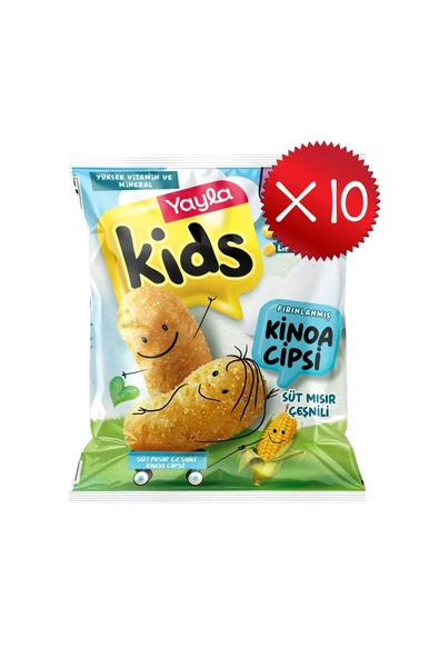 Yayla Kids Süt Mısır Çeşnili Kinoa Cipsi 30 g x10 ürün görseli 1