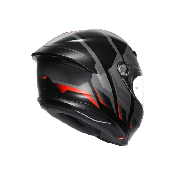 AGV KASK K6 S KARVE MATT BLACK GREY RED - Resim 5