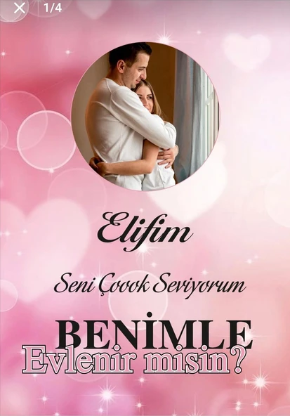 Evlilik Teklifi Pankart, Benimle Evlenir Misin Branda Afiş 70x100 cm ürün görseli 1