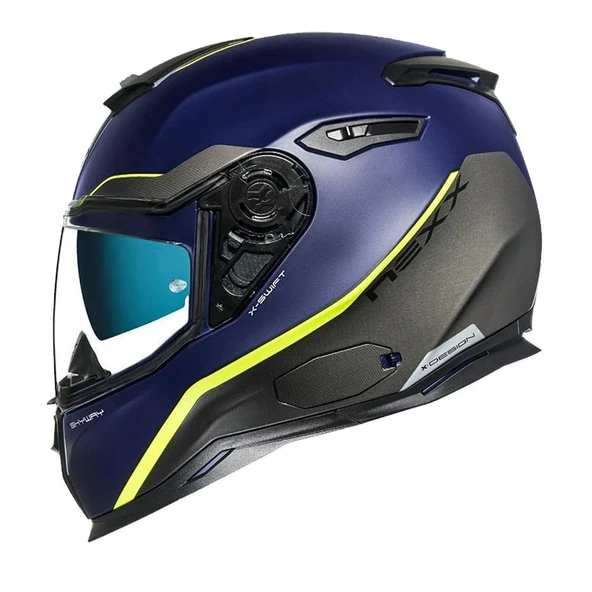 NEXX SX.100 SKYWAY BLUE NEON MAT KASK ürün görseli 1