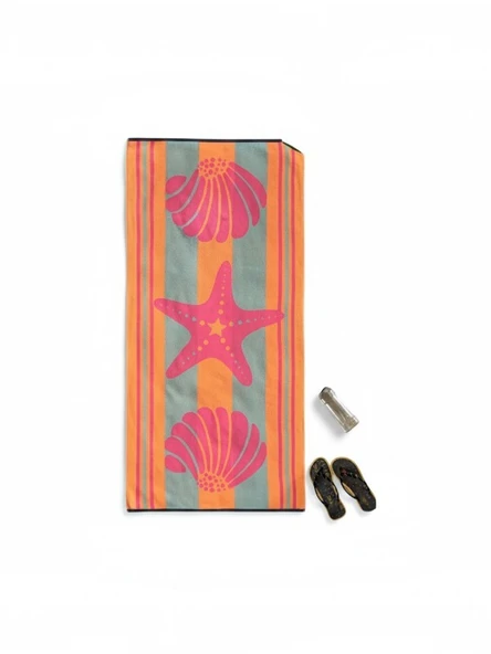 Özdilek Nice Pink Shell Plaj Havlusu 70x150 cm Yumuşak ve Emici ürün görseli 1