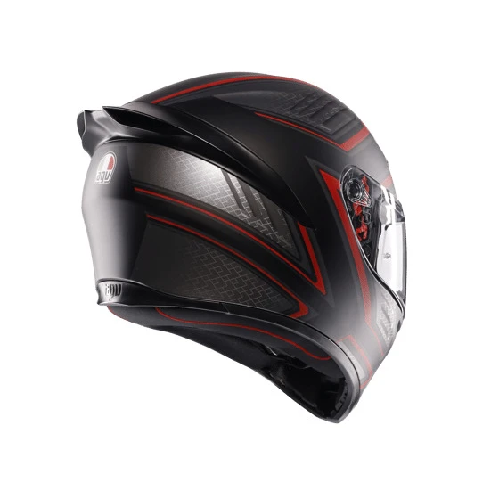 AGV KASK K1 S SLING MATT BLACK RED KASK - Resim 5