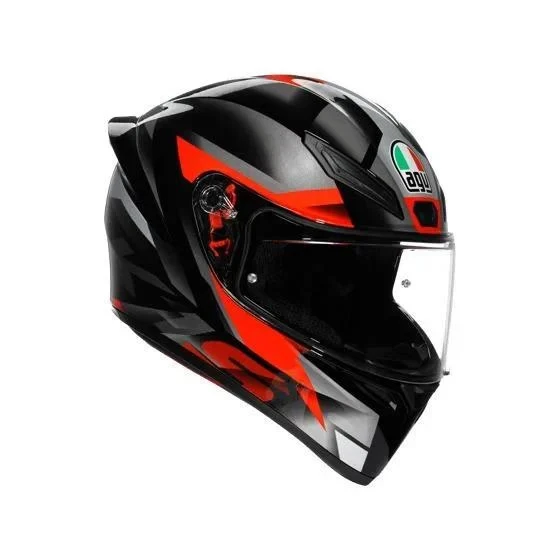AGV KASK K1 S FASTLAP BLACK GREY RED KAPALI KASK - Resim 2