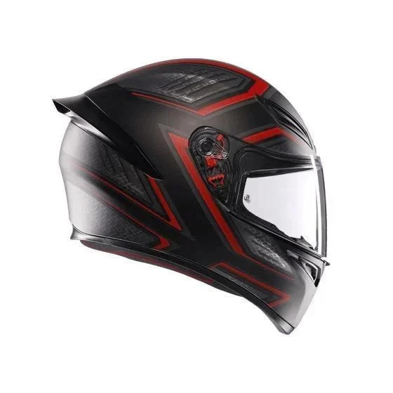 AGV KASK K1 S SLING MATT BLACK RED KASK - Resim 3