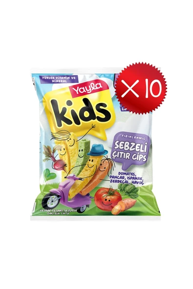 Yayla Kids Peynir Çeşnili Sebzeli Baklagil Cipsi 30 g x10 ürün görseli 1