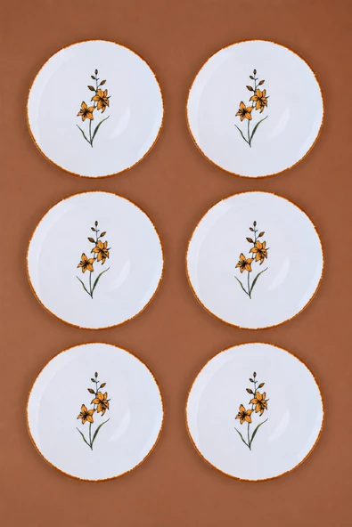 Tabak Evi Porselen Azelya Pasta Tabağı 19,50cm ALY2 6 Kişilik 6 Parça ürün görseli 1