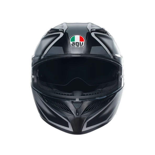 AGV KASK K3 COMPOUND MAT BLACK GREY - Resim 3
