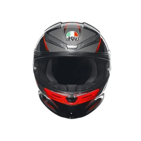 AGV K6 S SLASHCUT BLACK GREY RED KASK - Resim 4