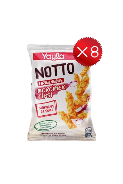 Yayla Notto Sriracha Çeşnili Mercimek Cipsi 55 g x8 ürün görseli 1