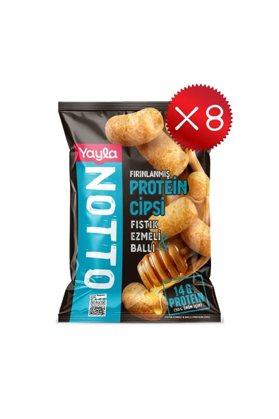 Yayla Notto Fıstık Ezmeli ve Ballı Protein Cipsi 50 g x8 ürün görseli 1