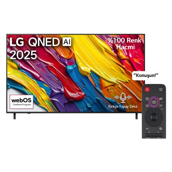 LG 65QNED82A6B 65'' 164 Ekran Uydu Alıcılı 4K Ultra HD webOS QNED TV ürün görseli 1