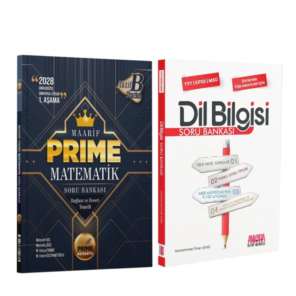 Aktif Öğrenme TYT Maarif Prime Matematik ve AKM Dil Bilgisi Soru Bankası Seti 2 Kitap ürün görseli 1
