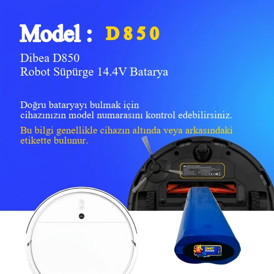 Dibea D850 Robot Süpürge 2600 mAh Batarya - Resim 2