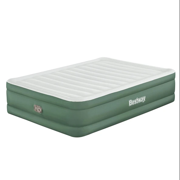 Bestway 69646 ToughLite TPU Çift Kişilik Dahili Pompalı Şişme Yatak 2.03m x 1.52m x 46 cm ürün görseli 1