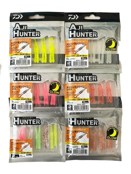 Aji Hunter Worm Shirasu 5cm 10 Adet LRF Silikon Yemi ürün görseli 1