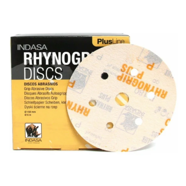 Indasa Rhynogrıp Plus Dısc 150Mm Hookıt Disk Zımpara 6 Delik P280 50 Adet ürün görseli 1