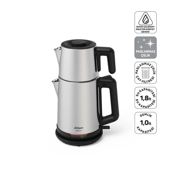 ARZUM AR3158-06 NEOSTEEL INOX ÇAY MAKİNESİ ürün görseli 1