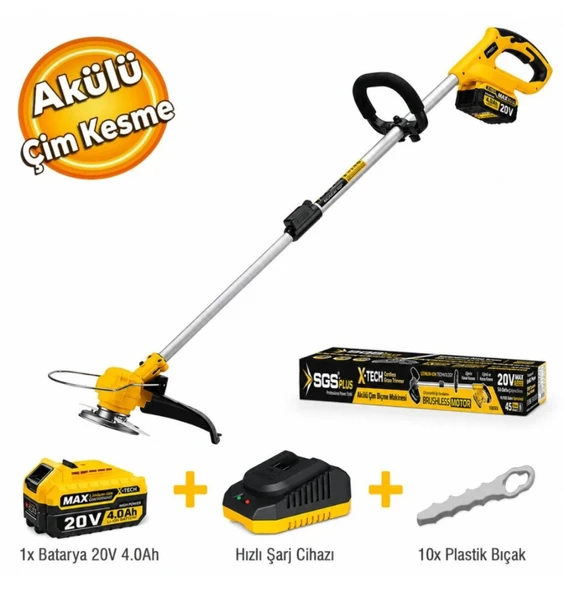 SGS5340 Kömürsüz Akülü Kenar Biçme Ot Çim Biçme Makinası 20 V 4.0 Ah Akülü ürün görseli 1