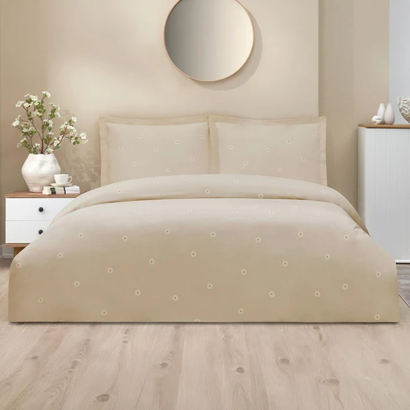 Özdilek Pure Daisy Tek Kişilik Nevresim Takımı Bej ürün görseli 1