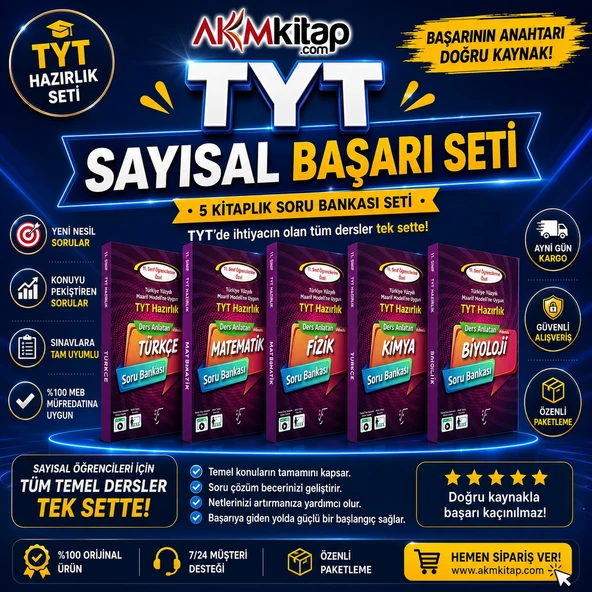 Karekök Yayınları 11. Sınıf TYT Hazırlık Sayısal Seti 5 Kitap ürün görseli 1
