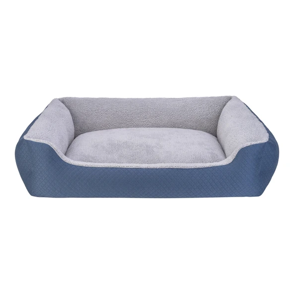 Pet Comfort Bravo Duo Köpek Yatağı Mavi/Gri Peluş XL 105x80cm ürün görseli 1
