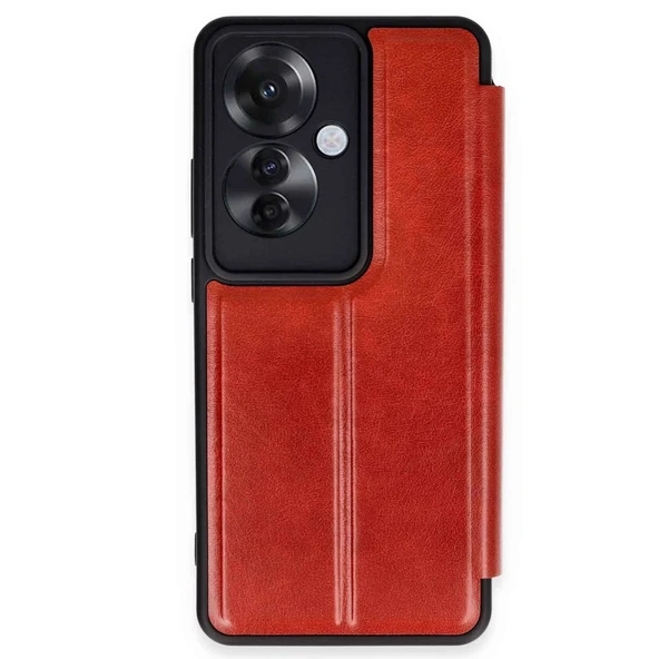 Oppo Reno 11f Kılıf Flip Cover - Kırmızı ürün görseli 1
