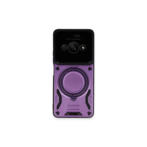 Xiaomi Poco C61 Kılıf Joy Lens Standlı Kapak - Mor ürün görseli 1