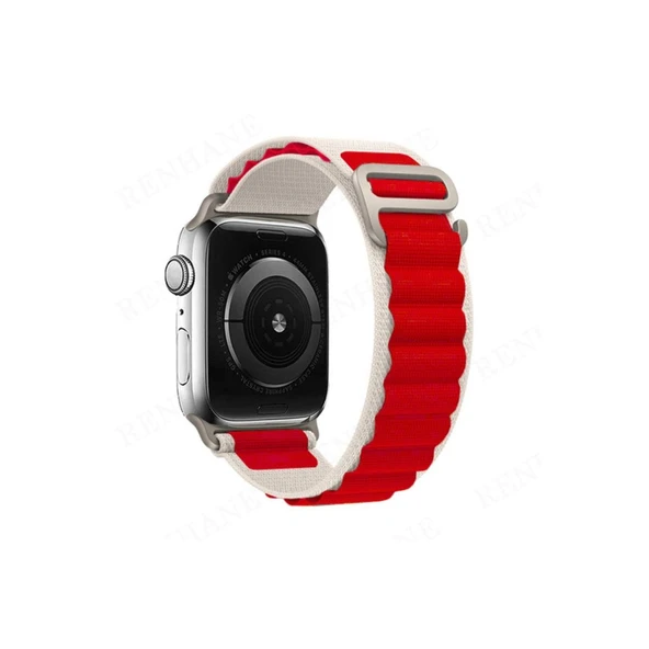 Apple Watch 38mm Mountain Kordon (saat Değildir) - Beyaz-kırmızı ürün görseli 1