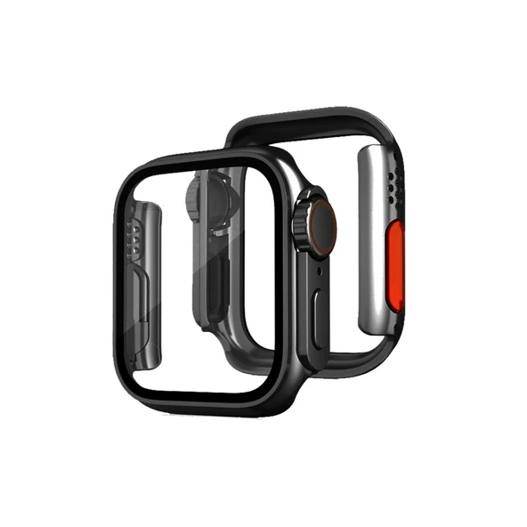 Apple Watch 44mm Watch 49mm Kasa Dönüştürücü Ve Ekran Koruyucu - Siyah ürün görseli 1