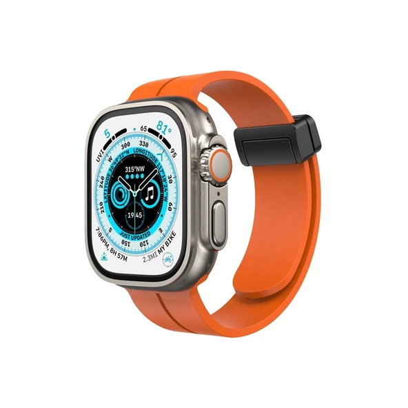 Apple Watch 42mm Kr412 Elegance Stylısh Kordon (saat Değildir) - Turuncu ürün görseli 1