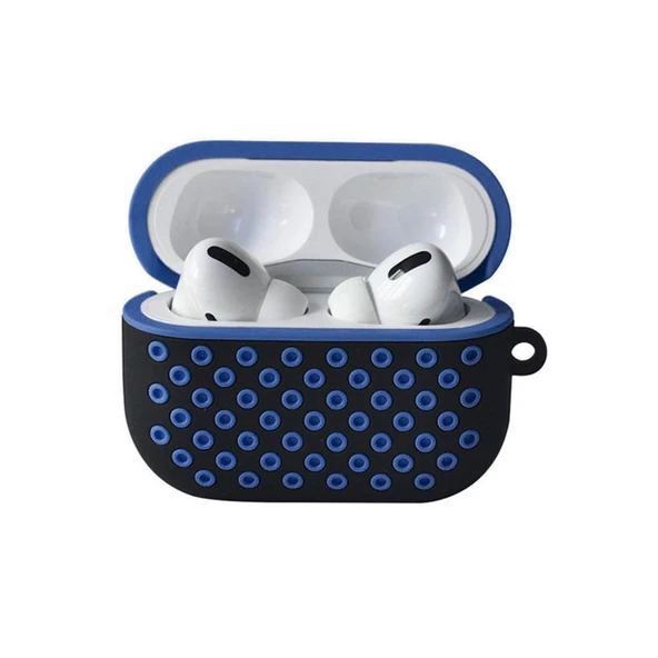 Apple Airpods Pro 2 (2.nesil) Spor Delikli Kılıf - Siyah-mavi ürün görseli 1