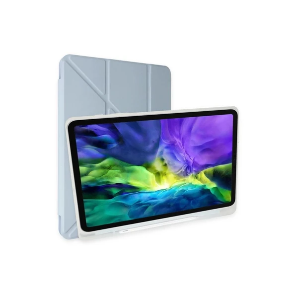 Apple İpad Pro 12.9 (2021) Kılıf Kalemlikli Mars Tablet Kılıfı - Mavi ürün görseli 1