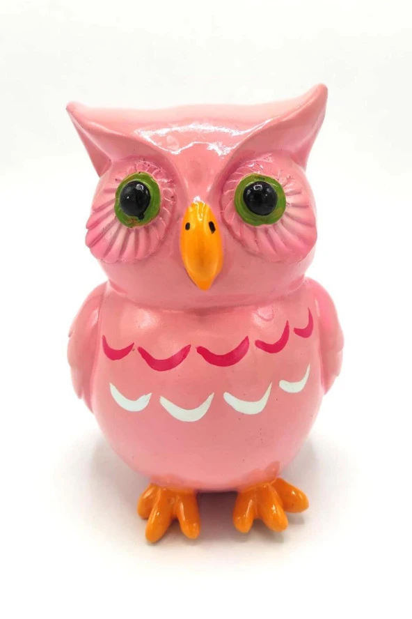 Polyester Kumbara Baykuş Pembe - Resim 3