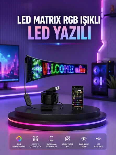 Rgb Led Panel Renkli Işık Efektli Dekoratif Aydınlatma ürün görseli 1