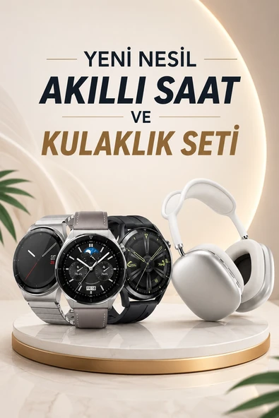 Yeni Nesil Sesli Görüşme Akıllı Saat Ve Powerbank Çoklu Şarj Girişli Bluetooth Kulaklık Nabız Ölçer ürün görseli 1