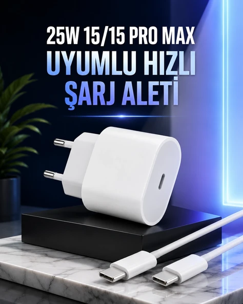 Güç Adaptörü ve Kablosu Şarj Aleti 15/15 Pro Max Uyumlu Hızlı Şarj ürün görseli 1